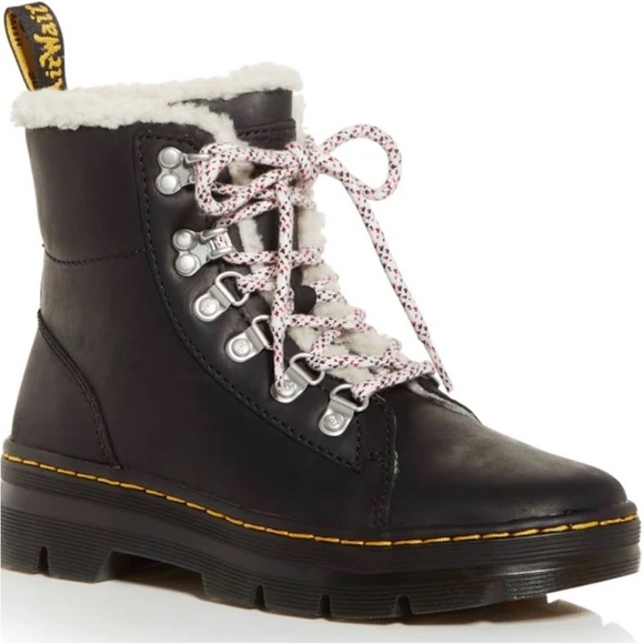 Dr. Martens Combs Wyoming Shearling Lined Lace Up Ankle Boots Docs Combat US 5L - Picture 12 of 13
